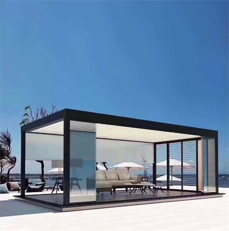 aluminum pergola with glass sides（3）