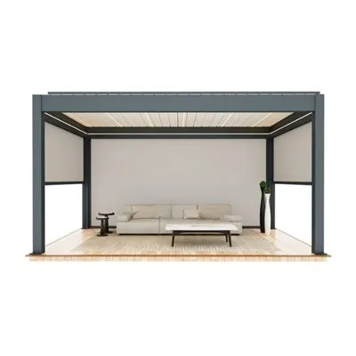 Aluminium pergola dengan pintu kaca